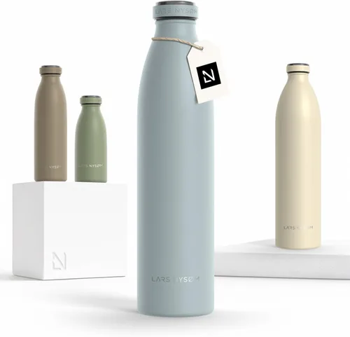 Miniatura 95 de LARS NYSØM Botella de agua XL de acero inoxidable aislada 12oz 17oz 25oz 34oz 51oz Botella térmica aislada para bebidas calientes y frías Azul