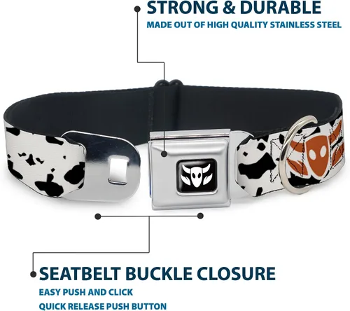 Miniatura 4 de Collar de perro con hebilla de cinturón de seguridad Toy Story Woody Bounding Cowboy Bull Cow Blanco Negro Marrón 9 a 15 pulgadas 1.0 pulgadas