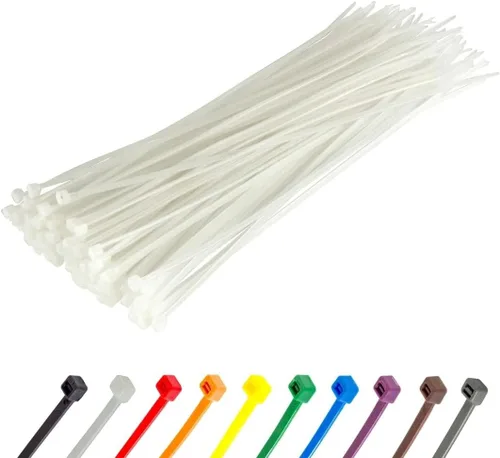 Miniatura 156 de GTSE - Paquete de 100 bridas con cremallera de 20.3 cm, color plateado/gris, 8.06 kg de resistencia, bridas de nailon grises resistentes a los rayos