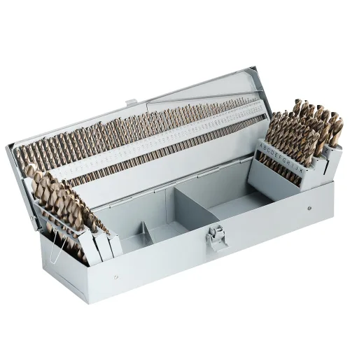 Miniatura 10 de COMOWARE Juego de 15 brocas de taladro (1/16"-3/8"), brocas de taladro HSS M35 de torsión, longitud Jobber, vástago recto, juego de brocas de metal