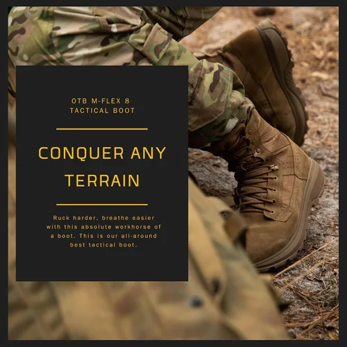 Miniatura 5 de OTB Boots M-Flex 8 Botas tácticas para hombres y mujeres, ligeras, duraderas, impermeables, botas militares y de combate con suela antideslizante