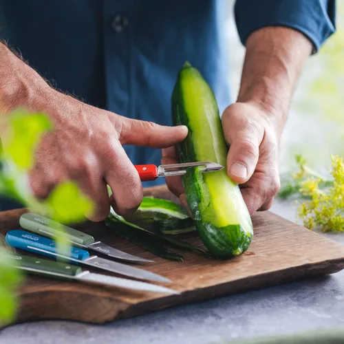 Miniatura 8 de OPINEL Les Essentials - Juego de cuchillos de cocina pequeños de 4 piezas - Pelar, dentado, pelador, cuchillo de verduras, acero de alto carbono 50S
