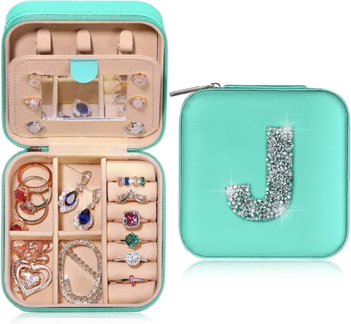 Regalos para novia, regalos de propuesta de dama de honor, regalos de boda, joyero pequeño personalizado de viaje, organizador para mujer, matrona