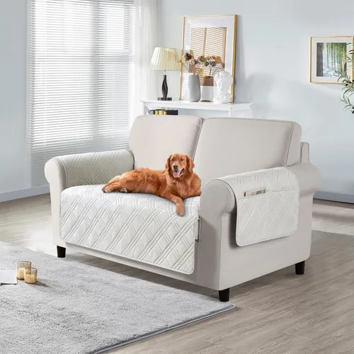 Miniatura 22 de TAOCOCO Fundas de sofá impermeables extragrandes para mascotas y perros con respaldo antideslizante, fundas para asientos de sofá con bolsillo