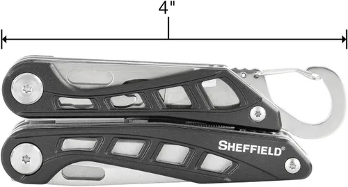 Miniatura 3 de Sheffield 12176 Warren - Herramienta múltiple 10 en 1 con mosquetón Cuchillo de bolsillo plegable, destornilladores, sierra, cortadores de alambre