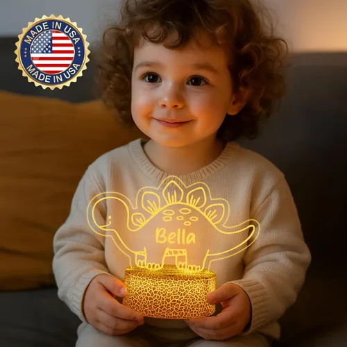 Miniatura 2 de Regalos personalizados de luz nocturna de dinosaurio, regalos personalizados de cumpleaños para recién nacidos, decoración de escritorio