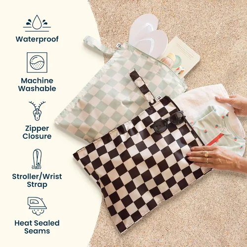 Miniatura 3 de Tiny Twinkle Bolsas Húmedas a Prueba de Desorden Paquete de 2 Bolsas Húmedas Reutilizables e Impermeables para Trajes de Baño Ropa de Bebé