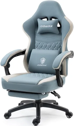 Miniatura 14 de Silla de juegos Dowinx con tela transpirable, silla de computadora con colchón de resorte de bolsillo, silla de oficina cómoda con almohadilla