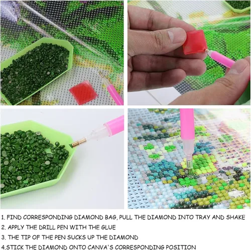 Miniatura 7 de Kits de arte de diamantes para adultos, kits de pintura de diamantes para hombres, paquete múltiple de paisaje, luna, arte moderno de diamantes