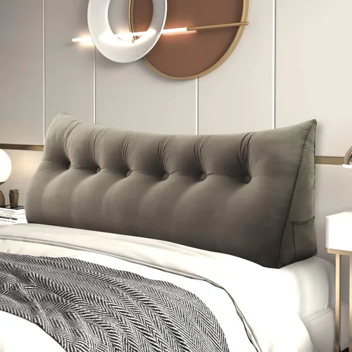 Miniatura 31 de Almohada de Cuña para Cabecero, Almohada Bolster Grande para Lectura, Almohadas para Sentarse en la Cama para Adultos, Cojín Triangular de Amarillo