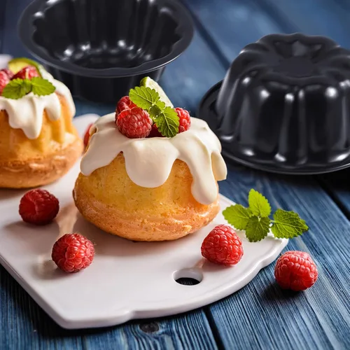 Miniatura 6 de Ctosree 8 piezas de 4 pulgadas estriado mini molde para pasteles antiadherente estriado molde de acero al carbono tubo de metal horno horno molde