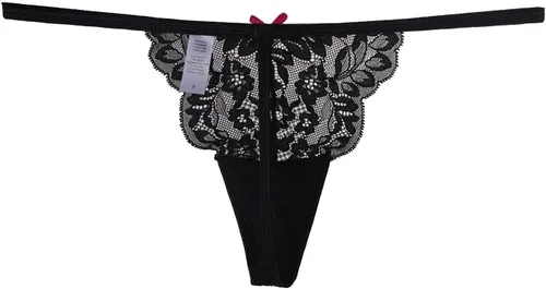 Miniatura 2 de Paquete de 6 tangas de encaje para mujer, ropa interior sexy con patrón de encaje y colores surtidos