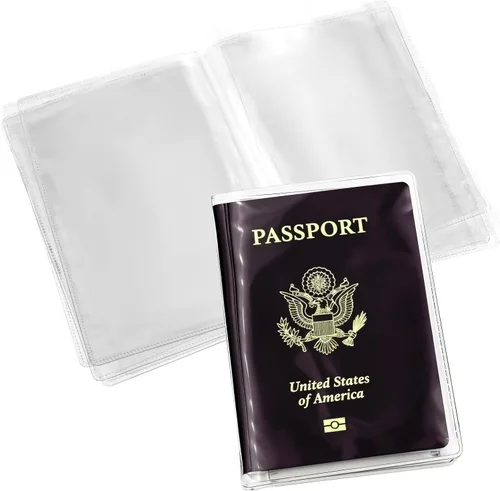 Protector transparente para pasaporte, protector de pasaporte de plástico impermeable, protector de pasaporte para viajes, funda transparente para