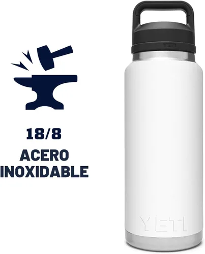 Miniatura 8 de YETI Rambler - Botella de 36 onzas, aislada al vacío, a prueba de fugas, de acero inoxidable con tapón para sorbos Aislamiento al vacío Azul marino