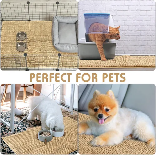 Miniatura 5 de Amylove 4 piezas de forro para jaula de conejillo de indias, ropa de cama para conejillo de indias, alfombrilla para puerta de perro para patas