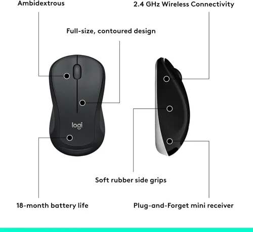 Miniatura 14 de Logitech MK540 Combo avanzado de teclado y mouse inalámbricos para Windows, receptor USB unificador de 2.4 GHz, teclas de acceso rápido multimedia