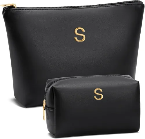 Miniatura 42 de Regalos para mujeres Juego de bolsa de maquillaje inicial para niñas, regalos personalizados para dama de honor, amiga, graduación, profesora