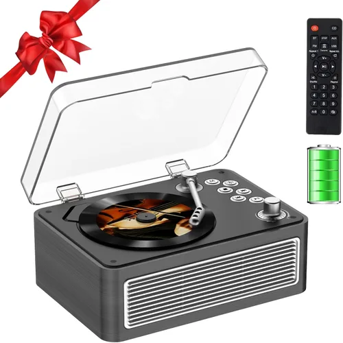 Reproductor de CD portátil Bluetooth: Reproductores de CD Kegaudio para el hogar con altavoces 3600mAh recargable y radio y control remoto