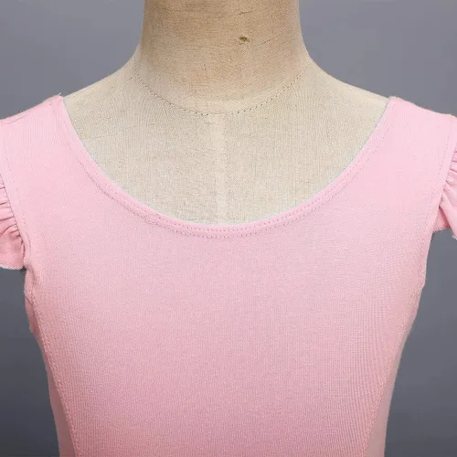 Miniatura 3 de IDOPIP Vestido de ballet con mangas voladas y volantes para niñas pequeñas, tutú con falda de leotardo, bailarina, baile, disfraz de gimnasia