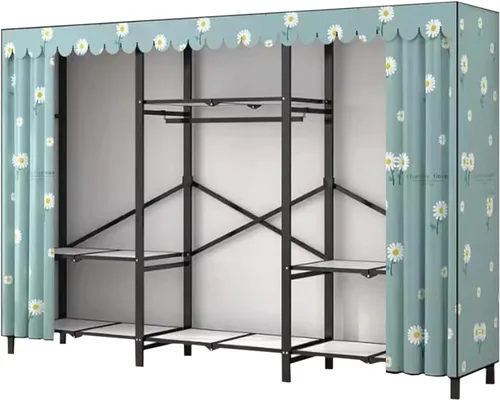 Miniatura 21 de large closets Folding Closet with Cloth Cover Clothes Closet Portable Wardrobe Closet Metal Iron Frame Closets for Bedroom Large Closet Space-saving