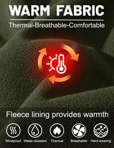 Miniatura 4 de TACVASEN Chaqueta Softshell para Hombre con Capucha Impermeable Abrigo Táctico de Vellón Abrigo de Invierno Rompevientos Chaquetas Ligeras