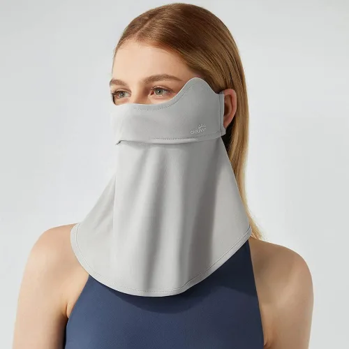 Miniatura 2 de Funda de bufanda facial para cuello protección solar pasamontañas de tela con cintas para las orejas