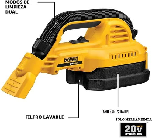 Miniatura 5 de DEWALT DCV517B Baretool 20V MAX Taladro portatil de 1/2 galón mojado/seco Vac Kit