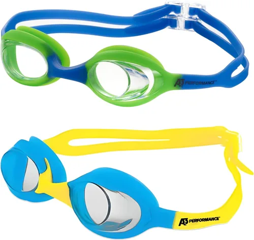 Miniatura 11 de A3 Flex Youth Swim Goggles 3-10 Leak-Free & Comfortable Kids Swim Goggles Easy Adjust Split Head Straps Aqua/Amarillo