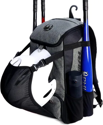 PHINIX Mochila de béisbol y softbol para adultos, gran capacidad para bates, cascos, guantes, zapatos