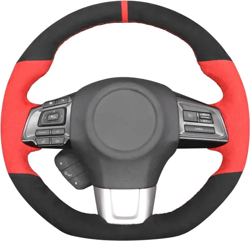 MEWANT Funda de volante de automóvil transpirable cosida a mano para Subaru WRX 2015-2021 / WRX STI 2015-2021, accesorios para volante Subaru WRX