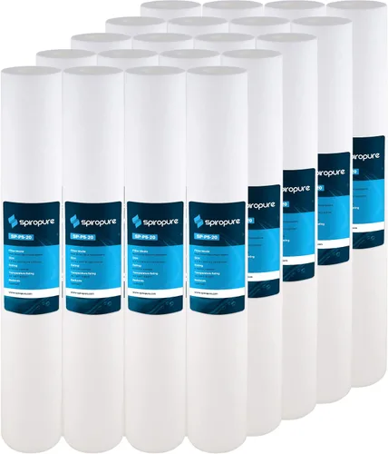 Miniatura 21 de SpiroPure SP-P10-20 20x2.5 Cartucho de filtro de agua de sedimento de polipropileno fundido fundido de 10 micrones SDC-25-2010 (caja de 20)