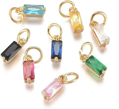 Miniatura 26 de Stiesy 10 dijes de circonita cúbica transparente de Virgen María, chapados en oro de 18 quilates, dije religioso para rosario, collar, joyería, Flor