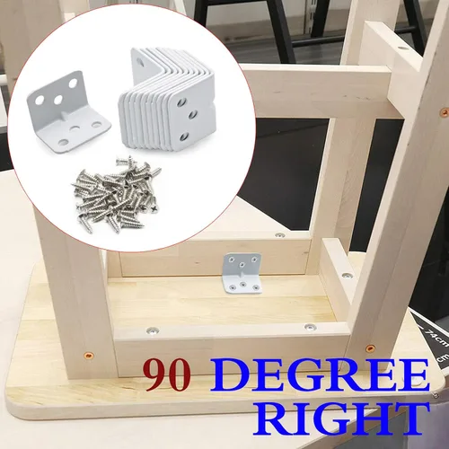 Miniatura 6 de Jiozermi 12 soportes de esquina, soporte de estante en forma de L de 1 x 1 x 1.3 pulgadas, soportes de estante de ángulo recto de 90 grados, soporte