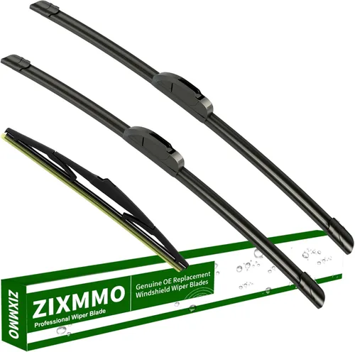 Juego de 3 limpiaparabrisas de 24 + 17 pulgadas con limpiaparabrisas trasero de 12 pulgadas de repuesto para Toyota Rav4 2006-2012, calidad original