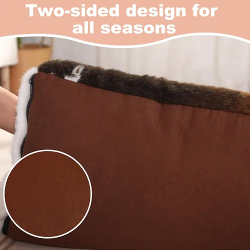 Miniatura 3 de Bedfolks Cama Impermeable para Jaula de Perro, Cama de Perro de Felpa con Funda Lavable Extraíble, Almohadilla de Jaula de Perro de Piel Sintética