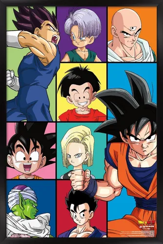 Miniatura 8 de Trends International Dragon Ball Z - Póster de pared con cuadrícula, 22.375 x 34 pulgadas, versión enmarcada de madera de granero
