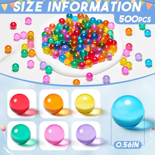 Miniatura 2 de Zhanmai 500 Piezas Canicas de Vidrio de Colores Mezclados 0.56 Pulgadas Canicas Ojos de Gato a Granel Vidrio Sólido Coloridas Redondas Manualidades