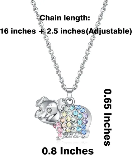 Miniatura 3 de Collar de ajoloteconejillo de indiasperezosohipopótamoáguilanutriacabradragón para niñas y mujeres, regalos de joyería de animales lindos para hija