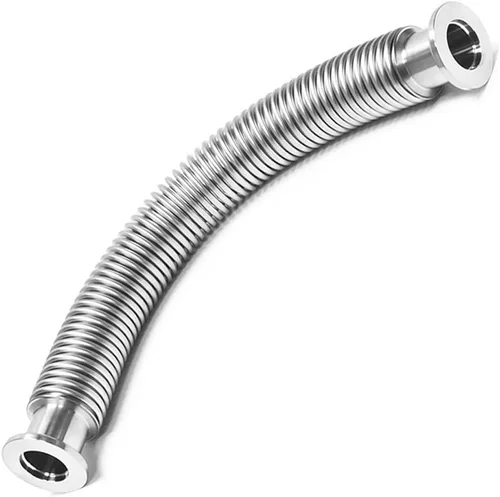 Miniatura 2 de Manguera de fuelle de metal KF-25, tamaño de brida ISO-KF NW-25, acero inoxidable 304, tubo de fuelle corrugado al vacío (59.055 in/59.05 pulgadas)
