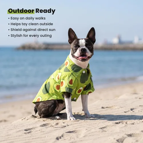 Miniatura 7 de Fitwarm Camisa hawaiana para perro con aguacate, ropa divertida de verano para perros pequeños, niños y niñas, acogedor atuendo con cuello