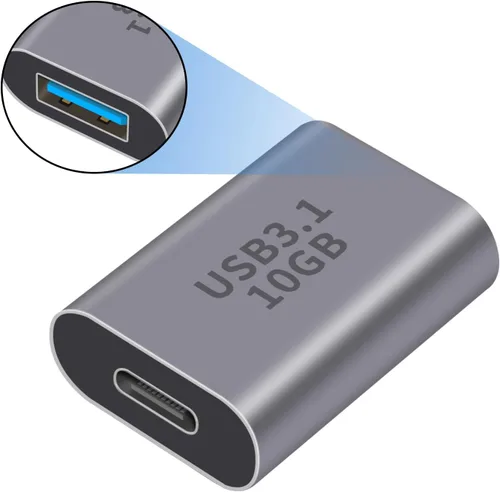 Miniatura 3 de Duttek Adaptador USB C hembra a USB hembra 3.1 Gen2, 10Gbps bidireccional tipo C a tipo A, adaptador OTG compatible con sincronización de datos