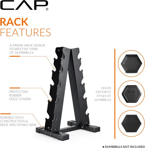 Miniatura 3 de CAP A-Frame Dumbbell Weight Rack Gris