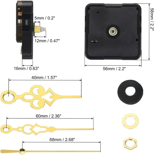 Miniatura 2 de PATIKIL Mecanismo de reloj de repuesto, 2 juegos de mecanismo de reloj de cuarzo, funciona con pilas, reloj de pared para bricolaje, manecillas