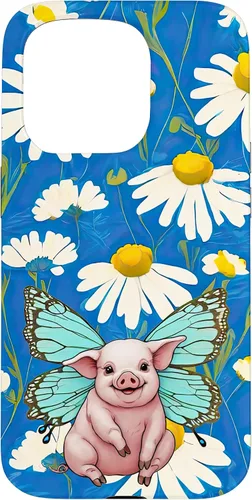 Miniatura 14 de Adorable pig piglet with butterfly wIngs daisy flower sweet Case for iPhone 12 mini
