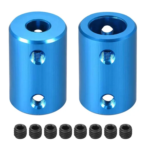 Miniatura 4 de TA-VIGOR Juego de 2 tornillos de acoplamiento de eje de 0.157 in a 0.197 in, conector de junta rígida de eje L20 x D12, aleación de aluminio