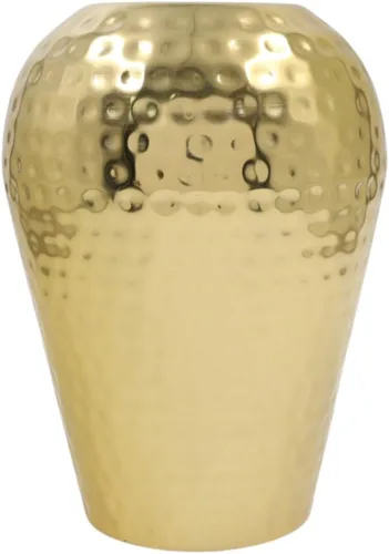 Hosley 's Jarrón de metal martillado de 10 pulgadas de alto con acabado dorado - Regalo elegante para arreglos florales, bodas, eventos especiales,