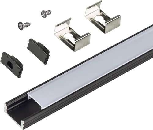 Armacost Lighting Canal de montaje de luz de cinta LED para montaje en superficie, paquete de 5 unidades, color negro, 960056 Montaje en superficie