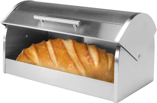 Miniatura 2 de Oggi Panera con tapa enrollable de acero inoxidable para encimera de cocina con tapa de vidrio templado - Se adapta a múltiples hogazas grandes