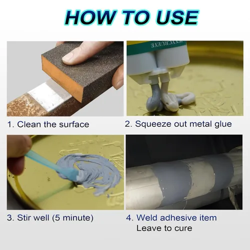 Miniatura 4 de Pegamento para Metal, Adhesivo de Epoxy Resistente al Agua para Reparación de Metales, Pegamento Aceitoso de Alta Resistencia para Soldadura