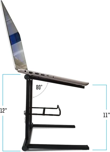 Miniatura 4 de AXA AXCESSABLES Soporte para portátil DJ con bolsa de viaje Soporte portátil plegable de aluminio para portátiles de hasta 15 pulgadas y 20 libras
